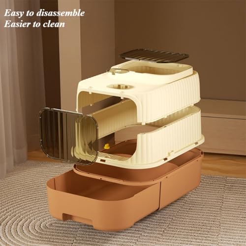 Arenero cerrado para gatos con base extraíble y tapete miniatura 3