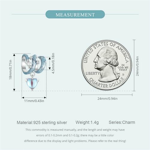 Abalorio de plata de ley 925 noche estrellada para pulseras CMBSSTFC 7