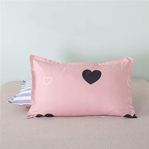 Kids Hot Modern Love Twin Duvet Cover Set, 3 Piece Print Pink Duvet Cover Set With 1 Duvet Cover Twin 2 Heart Pillow Cases, Cute Bed Sheets For Valentines Day Gifts For Her #TOP6