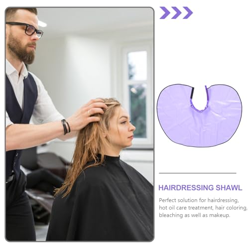 Capa impermeable para corte de cabello, talla grande, morada miniatura 5