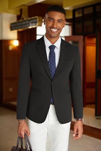Image of COOFANDY Mens Casual Blazer Slim Fit Suit Jacket One Button Sport Coats | Lightweight Blazer,Real Welt Pocket,Business Casual Wear,Wedding,Prom,Date,Party