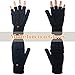Beurlike Winter Fingerless Gloves Mittens for Women Men Warm Wool Knitted Convertible Flip Top Mittens Cold Weather (Black)