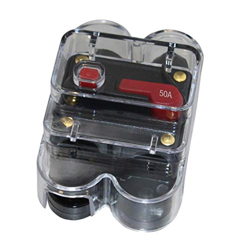 Shiwaki 12V-36V DC サーキットブレーカー 車 マリン ボート バイク用 マニュアルリセット付き - 50A