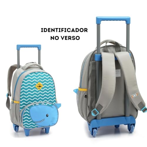 Mochila De Rodinha Escolar Infantil Do Tubarão