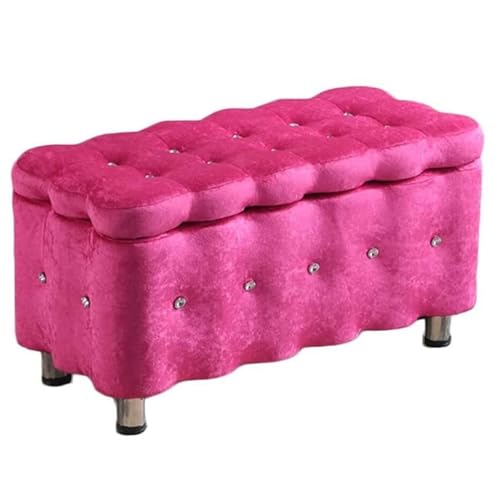 Ottoman de rangement rectangulaire rose haut de gamme pour assise de dressing