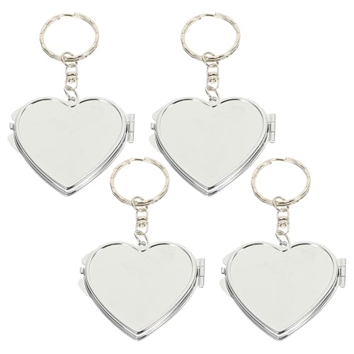HAPINARY Llavero Espejo De Corazón Plegable 4 Unidades Ideal para Mamás Niñas y Mujeres.