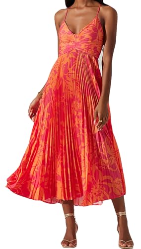 Image of Recious Womens Sexy Spaghetti Strap Sleeveless Printed Bodycon Pleated Party Clubwear Dress