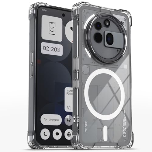 Image of Outlouders Back Cover for Nothing Phone 3a Pro 5G Mag-Safe Transparent PC + TPU Bumper Case with Magnetic Support Shockproof Protection (Transparent Mag-Safe)
