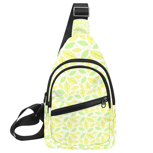 Riñoneras unisex de hojas con cremallera, mochila ligera para el pecho y hombro multicolor