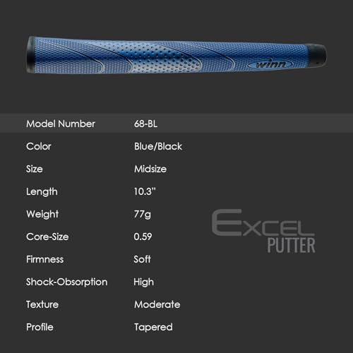 Winn 2024 Midsize Pistol Putter Grip - Blue