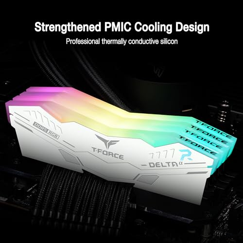 Image of TEAMGROUP T-Force Delta Alpha RGB DDR5 Ram 64GB Kit (2x32GB) 6000MHz (PC5-48000) CL38 Intel XMP 3.0 & AMD Expo Compatible Desktop Memory Module Ram White FF8D564G6000HC38JDC01