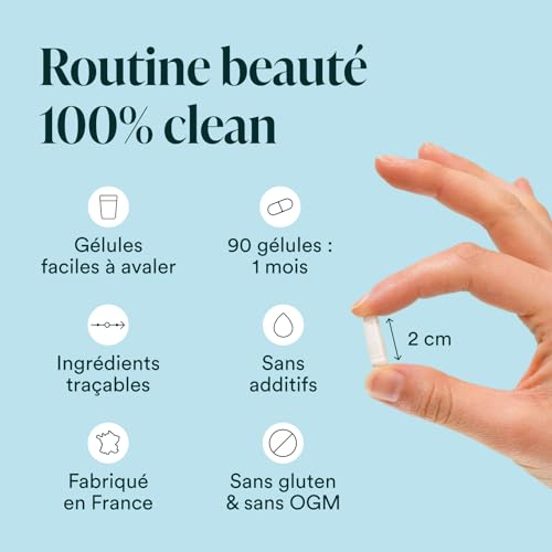NOVOMA Collagène Marin + Acide Hyaluronique, 1000 mg de Collagene Pur Hydrolysé Type 1 & 3, Avec Vitamine C, Zinc et Biotine, Beauté de la Peau, Cheveux et Ongles, 90 gélules – Image 5