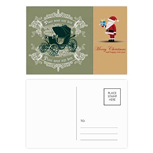 Cartes postales Père Noël d'exception vert foncé papier mat 20 pièces