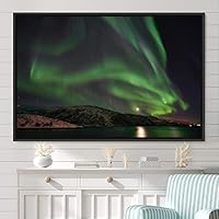 Framed Canvas Wall Art Dayspring Astronomy & Space Contemporary Cosmic Dramatic Green Group Photography Realism - 16x24 inches