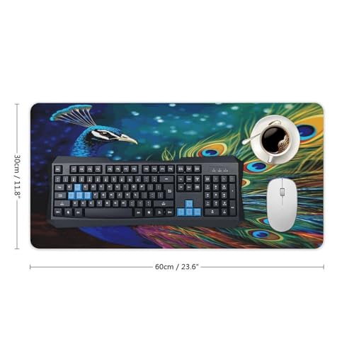 Colored Peacock Desk Pad con base de goma grande 30x60 cm miniatura 2