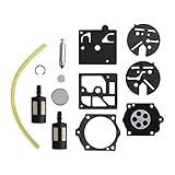 MOTOALL Carburetor Repair Kit for McCulloch Pro Mac 610 650 655 Chainsaw Carb Fuel Line