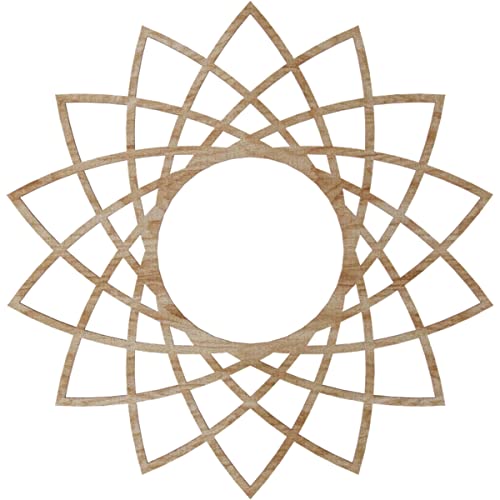 Image of Ekena Millwork 18 inchOD x 6 7 /8 inchID x 3 /8 inchT Eleanor Wood Fretwork Pierced Ceiling Medallion, Red Oak