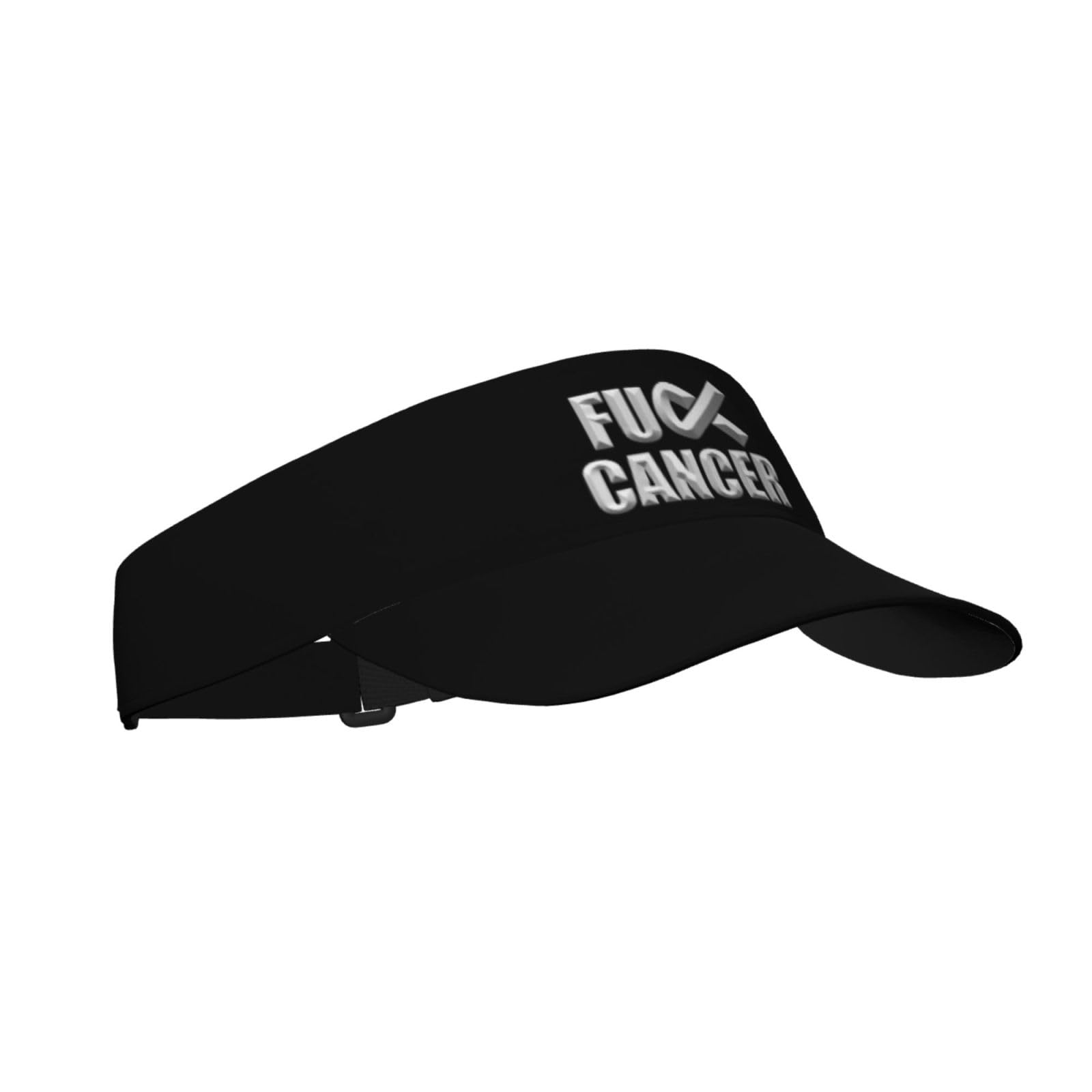 Fuck Cancer Sport Sun Visor Hats Cotton Ball Caps Empty Top Baseball Cap for Men Women Black