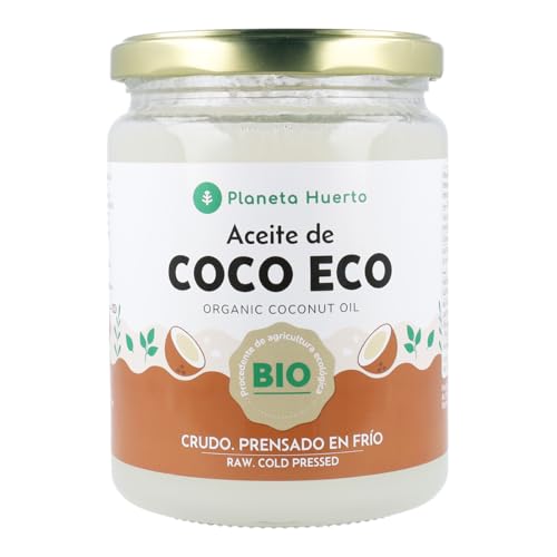 PLANETA HUERTO | Aceite de Coco Virgen Extra ECO 500 ml Orgánico, Prensado en Frío y Sin Gluten, Ideal para Cocina y Belleza