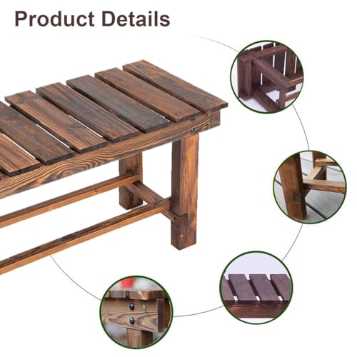 Banc d'extérieur en bois massif pour un aménagement extérieur durable
