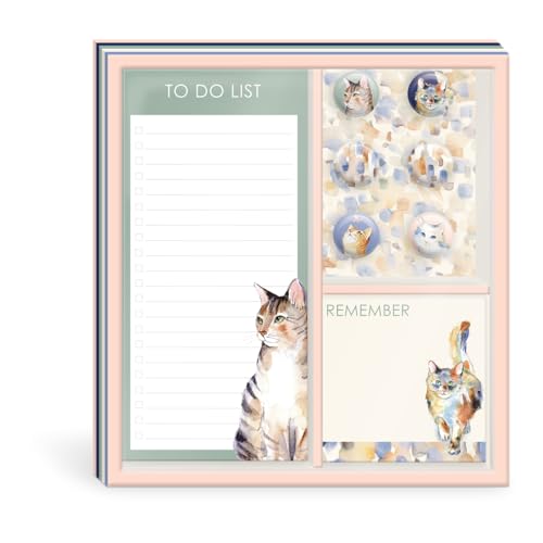 Image of Punch Studio Watercolor Pets Cats Notepad, Listpad and Magnet Set (59255)