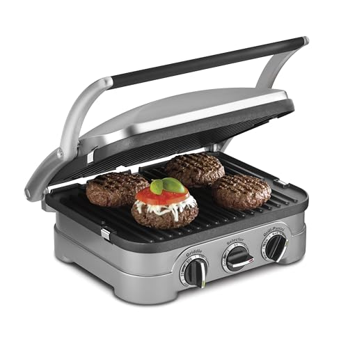 Cuisinart Griddler Indoor Grill, Panini Press, Sandwich Maker & More, 5-in-1 Grilling,...