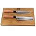 Kai Shun Seki Magoroku Redwood Ensemble de Couteaux Japonais tranchants + Grande Planche à découper en chêne Massif 35 x 21 cm VK: 209,- €