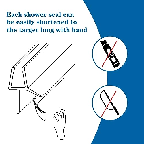 ITTISO Shower Door Seal Strip 2 x 80 cm for 4mm/5mm/6mm Glass Thickness Shower Screen Seal Strip Covers up to 23mm Gap (Tearable Type) Replacement Shower Door Bottom Seal - Image 3