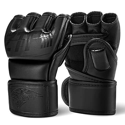 Mma Gloves For Men & Women,Boxing Gloves For Punching Bag,Sparring,Training,Muay Thai,Mma,Martial Arts Bag Gloves,Kickboxing Half Mitts Gloves With Open Palms #TOP4