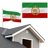 Iran Flag, Iran Flagge Löwe, IranFlag Iranische Flagge, Iranische Royal Löwe Fahne Ehemalige Persien mit Löwen Sonnen Krone, lebendige Farbe, lichtbeständig für Garten Innen Außenbereich, 60X90cm