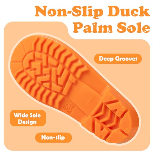 Waterproof Toddler Rain Boots with Protective Cuff & Non-Slip Sole, Yellow Duck Kids Rain Boots, Ideal for Garden, Puddle, and Outdoor Play4