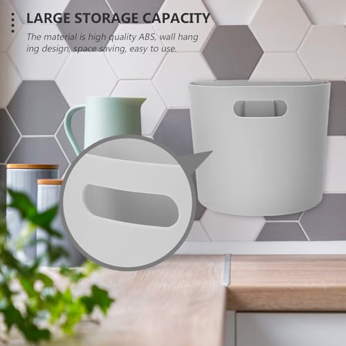 Caneca de basura plástica gris pequeña semicírculo para pared miniatura 5