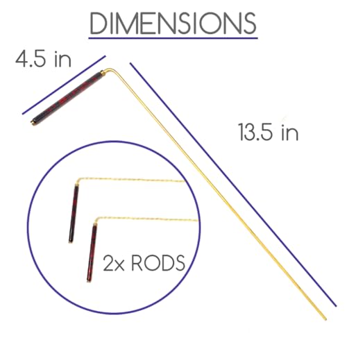 Powder Coated Brass Dowsing Rods with Smooth Movement for Tracing Spiritual Energy Chi, Ghost Hunting, Water Divining, Finding Gold, Locating Lost Items or Answering Questions! (RED) - Image 6