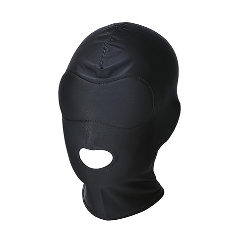 Masque de Bondage, Sexy Latex Tête Couverture pour Couples, Capuche de Tête pour Jeu de Rôle BDSM, Masque de Tête en Cuir, Fête Costume Halloween Cosplay Jeux de Rôle, noir