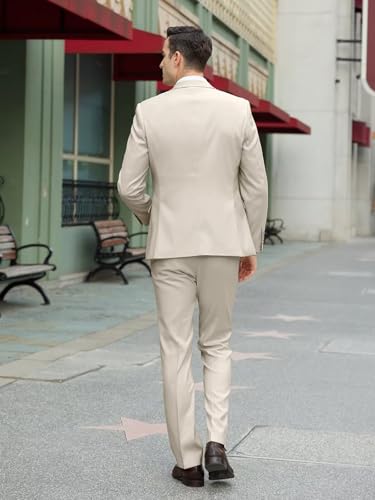 Image of Mens Suit Slim Fit 3 Piece Double Breasted Suit Men Formal Tuxedo Set Casual Wedding Prom Groom Suits