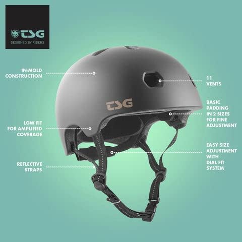 Miniatura 2 de TSG Casco de patinaje y bicicleta con sistema de ajuste de dial, para ciclismo, BMX, patineta, patinaje en ruedas, Derby, E-Boarding, E-Skating,