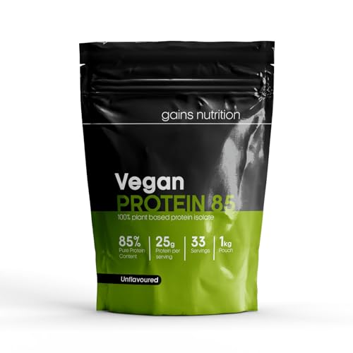 GN Vegan Protein 85 Protein Powder | 1kg Unflavoured Pea-Protein Powder - Plant Based Protein-Powder | 25.5g per Serving | Pea-Protein Isolate | Non-GMO, Gluten Free & Unsweetened