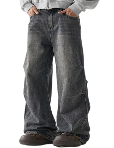 Y2K High Waisted Straight Leg Baggy Jean Vintage Loose Fit Denim Pants