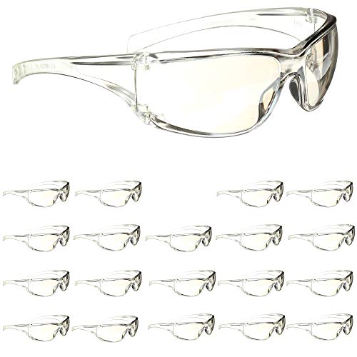 3M Safety Glasses, Virtua AP, 20 Pack, ANSI Z87, Indoor/Outdoor, Clear Mirror Lens, Gray Frame, Side Shields, Lightweight