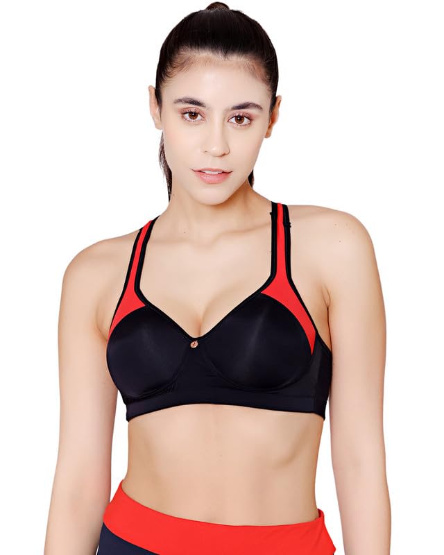 Image of BODYCARE Women's Polyamide Spandex Wirefree Broad Straps Seamless Padded Sports Bra-1624B