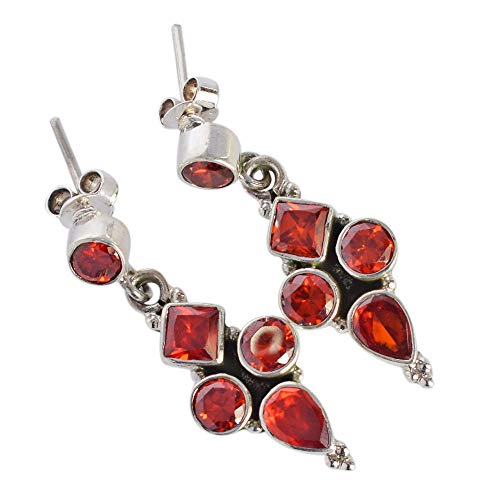 Boucles d'oreilles argent 925 avec pierre naturelle pour la Saint-Valentin