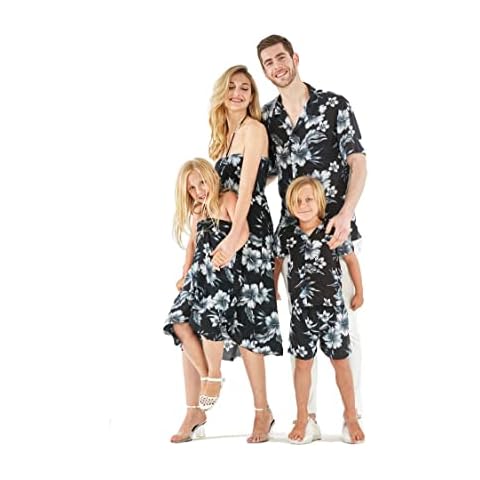 Matchable Family Hawaiian Luau Shirts, Midnight Bloom, Men, X-Large Cover