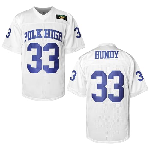 MESOSPERO Al Bundy 33 Polk High Men's Football Jersey, Blue Sports Shirt 90S Hip Hop Clothing S-3XL (X-Large,33 Al White)