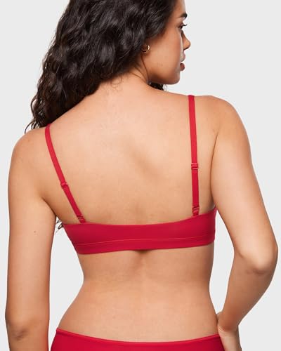 Image of INLYRIC Women's Inbarely Soft Plunge Bralette - Deep V Unlined Triangle No Padding No Underwire Sexy Comfort Sleep Bra