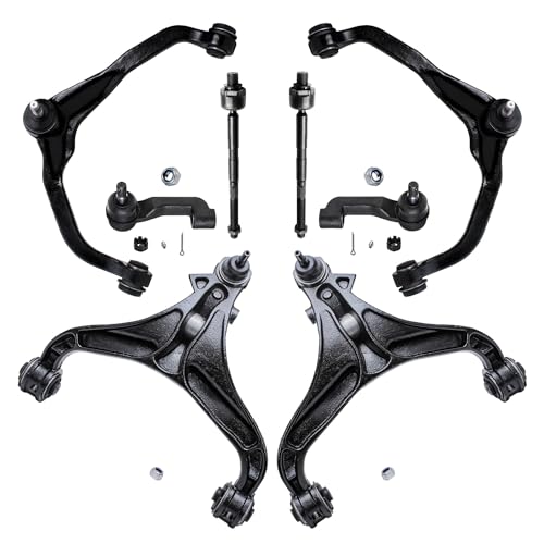 Image of Detroit Axle - 8PC Front Upper & Lower Control Arms + Inner & Outer Tie Rods for 2008 2009 2010 2011 Dodge Nitro Jeep Liberty