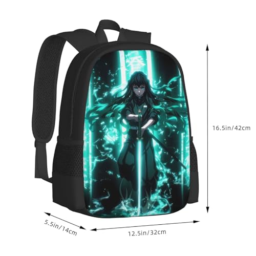 Muichiro Tokito Backpack,3d Print Laptop Backpack Lightweight Casual Daypack Bookbag Multi-Function Travel Backpack 16.5 In2