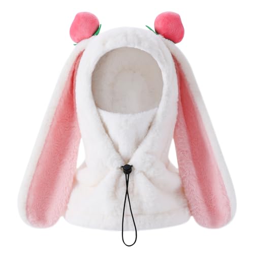 Soapjuice Ski Helmet Cover Removable Face Mask,Velvet Balaclava,Warm,Wind-Resistant for Skiing Snowboarding (White(Double Peach))