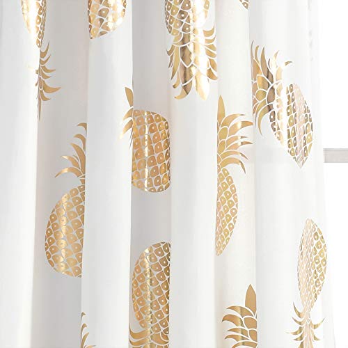 Lush Decor Pineapple Set Long Window Curtain Panel Pair, 52" X 84" (Gold), 52 In X 84 #TOP2