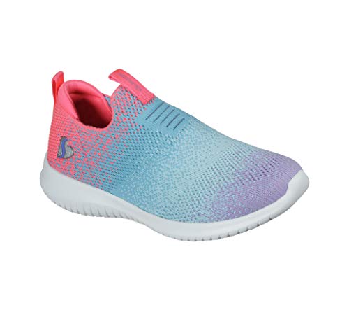 Skechers girls Ultra-flex Color Perfect Sneaker, Coral Multi, 12 Little Kid US