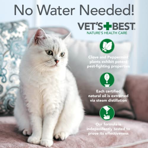 Vet's Best Flea & Tick Waterless Bath Foam For Cats - Flea-Killing Dry Shampoo For Cats - Plant-Based Formula - Certified Natural Oils - 5 Oz #TOP4